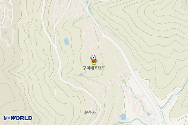 구미에코랜드 주차장 위치 지도 — 경상북도 구미시 산동읍 인덕1길 195