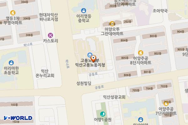 고용노동부 익산지청 위치 지도 — 전북특별자치도 익산시 하나로 478
