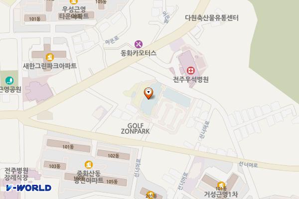 우석대학교 중화산캠퍼스(전주) 위치 지도 — 전북특별자치도 전주시 완산구 선너머3길 61