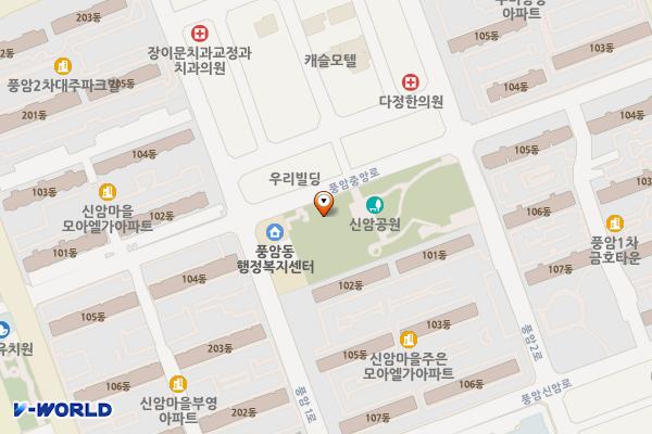 신암근린공원 공영주차장 위치 지도 — 전남광주통합특별시 서구 풍암2로 26