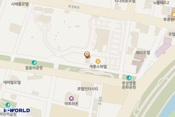 계룡스파텔(대전) 위치 지도 — 대전광역시 유성구 온천로 81