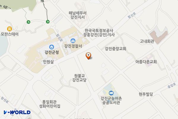강진경찰서 앞 공영주차장 위치 지도 — 전남광주통합특별시 강진군 강진읍 남문길 22