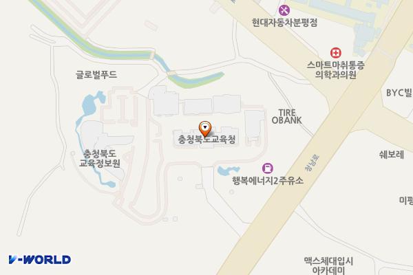 충청북도교육청(청주) 위치 지도 — 충청북도 청주시 서원구 청남로 1929