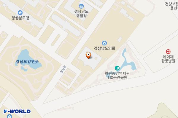 경상남도의회(창원) 위치 지도 — 경상남도 창원시 의창구 상남로 290