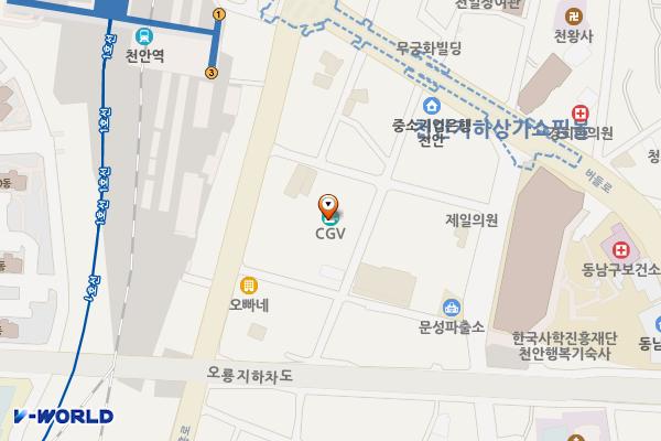 오렌지씨네스타(천안) 위치 지도 — 충청남도 천안시 동남구 명동길 47