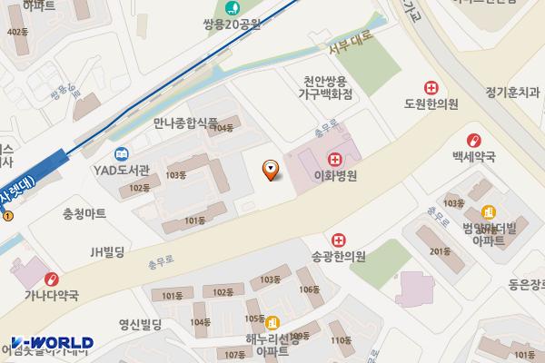 신승빌딩(천안) 위치 지도 — 충청남도 천안시 서북구 충무로 155