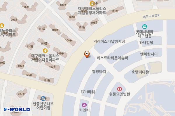 월드프라자1(대구) 위치 지도 — 대구광역시 달성군 현풍읍 테크노상업로 40