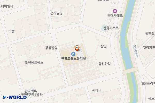 중부지방고용노동청 안양지청 위치 지도 — 경기도 안양시 만안구 전파로44번길 73