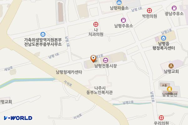 남평5일시장(나주) 위치 지도 — 전남광주통합특별시 나주시 남평읍 지석로 21