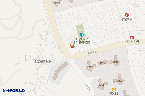 초전 우수저류시설(진주) 위치 지도 — 경상남도 진주시 초전북로39번길 5-24