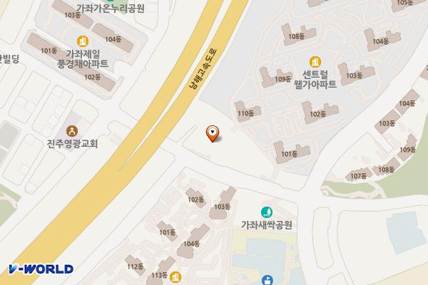 가좌 우수저류시설(진주) 위치 지도 — 경상남도 진주시 가좌동 1984-1
