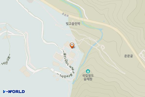 국립청도숲체원(청도) 위치 지도 — 경상북도 청도군 운문면 운문로 755