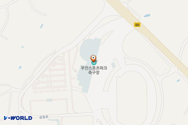 무안종합스포츠파크 위치 지도 — 전남광주통합특별시 무안군 현경면 공항로 345