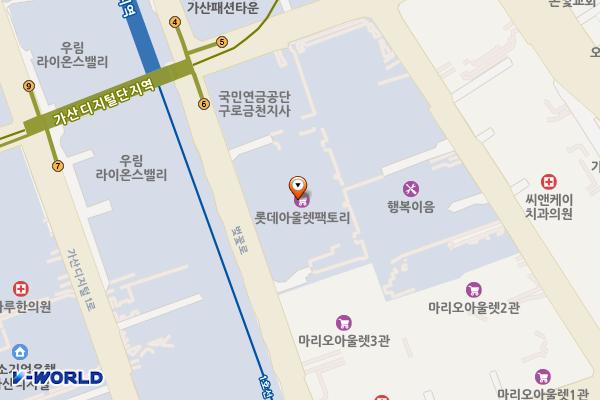 에스제이테크노빌(금천) 위치 지도 — 서울특별시 금천구 벚꽃로 278