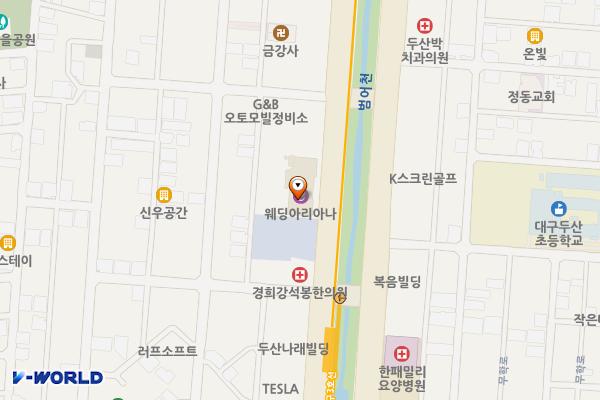 아리아나호텔(대구) 위치 지도 — 대구광역시 수성구 동대구로 27