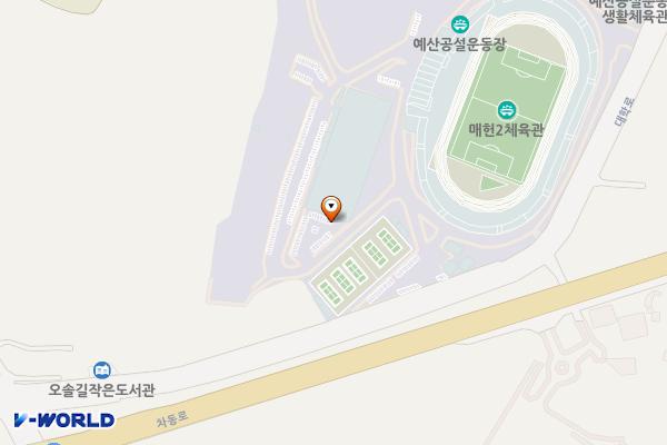 예산공설운동장 황새구장주차장 위치 지도 — 충청남도 예산군 예산읍 예산로 354-1