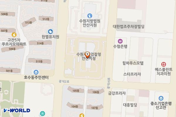 수원지방검찰청 안산지청 위치 지도 — 경기도 안산시 단원구 광덕서로 73
