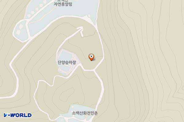 소백산자연휴양림 주차장(단양) 위치 지도 — 충청북도 단양군 영춘면 하리방터길 162