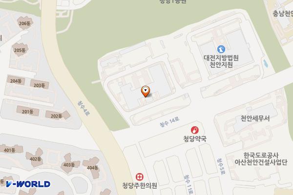 대전지방검찰청 천안지청 위치 지도 — 충청남도 천안시 동남구 청수14로 67