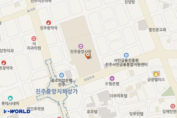 중앙시장 공영주차장(진주) 위치 지도 — 경상남도 진주시 진양호로 553