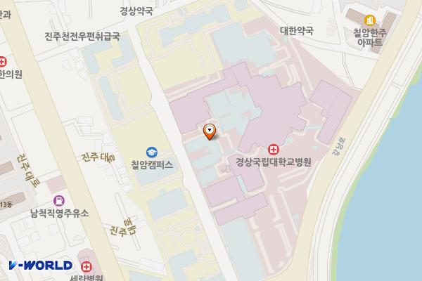 경상국립대학교병원(진주) 위치 지도 — 경상남도 진주시 진주대로816번길 15