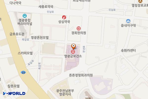 영광군보건소 위치 지도 — 전남광주통합특별시 영광군 영광읍 신남로4길 17