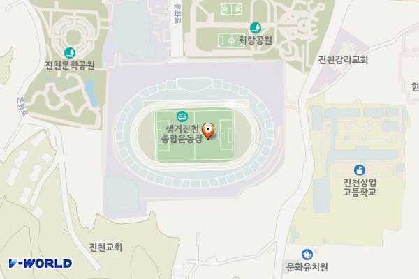생거진천종합운동장 위치 지도 — 충청북도 진천군 진천읍 문화로 69-11