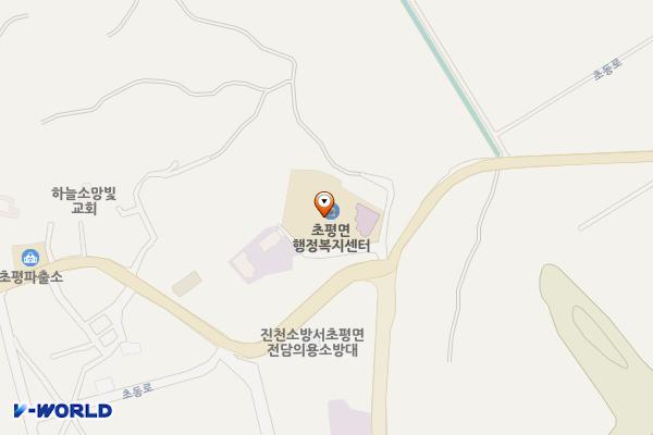 초평면행정복지센터(진천) 위치 지도 — 충청북도 진천군 초평면 초동로 45-6