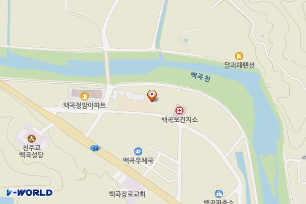 백곡면 장수복지회관(진천) 위치 지도 — 충청북도 진천군 백곡면 장터길 15-10