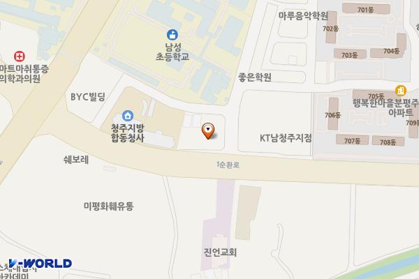더스타일오피스텔(청주) 위치 지도 — 충청북도 청주시 서원구 1순환로 1059