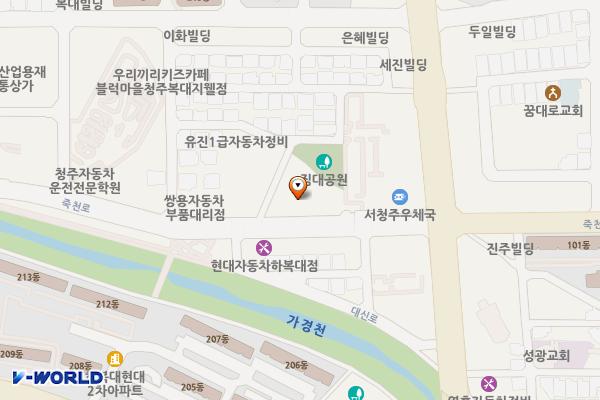 동경오피스텔(청주) 위치 지도 — 충청북도 청주시 흥덕구 죽천로 97-8