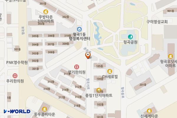 형곡동 복개천주차장(구미) 위치 지도 — 경상북도 구미시 형곡로8길 16-8