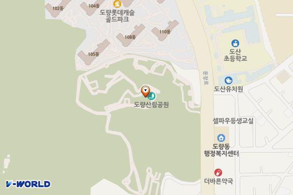 도량산림공원(구미) 위치 지도 — 경상북도 구미시 도량동 611