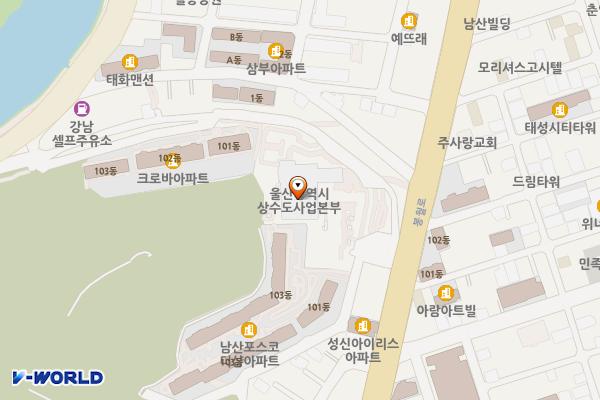 상수도사업본부(울산) 위치 지도 — 울산광역시 남구 봉월로 137