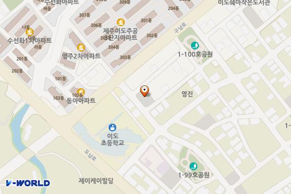 이도초등학교 동측 공영주차장(제주) 위치 지도 — 제주특별자치도 제주시 이도이동 2035-9