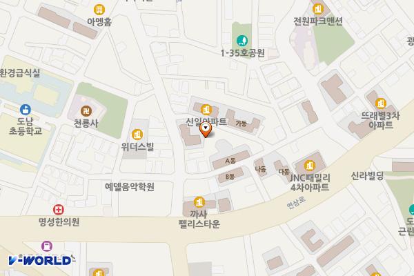 도남우체국 북측 공영주차장(제주) 위치 지도 — 제주특별자치도 제주시 도남로 75-8