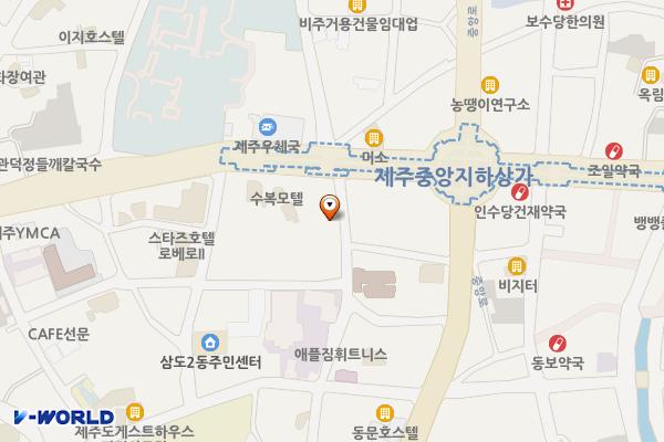 제주지하상가 서쪽 공영주차장 위치 지도 — 제주특별자치도 제주시 관덕로8길 6