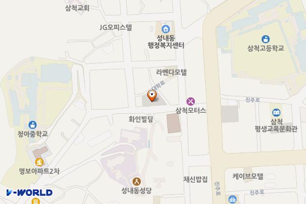 대학로 주차타워(삼척) 위치 지도 — 강원특별자치도 삼척시 성당길 91