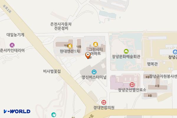 교리공영주차장(창녕) 위치 지도 — 경상남도 창녕군 창녕읍 우포2로 1209