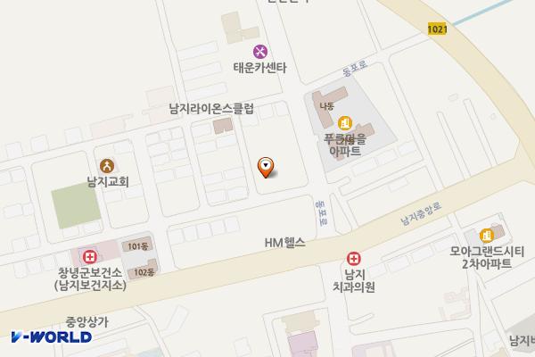 낙동강관리단사무실(창녕) 위치 지도 — 경상남도 창녕군 남지읍 남지중앙로 105