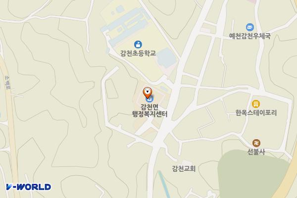 감천면 행정복지센터(예천) 위치 지도 — 경상북도 예천군 감천면 충효로 1389