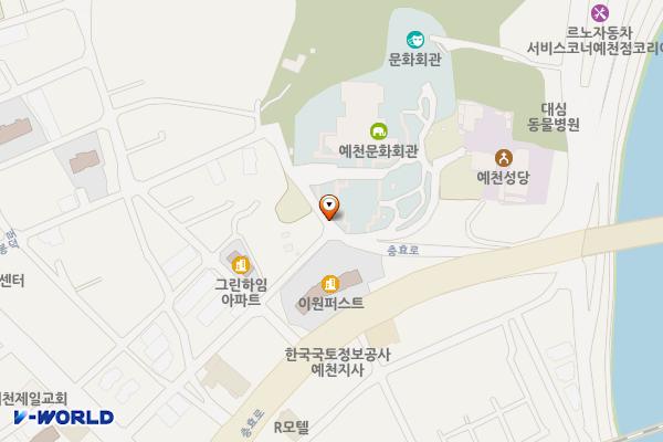 예천문화회관 위치 지도 — 경상북도 예천군 예천읍 충효로 209-13