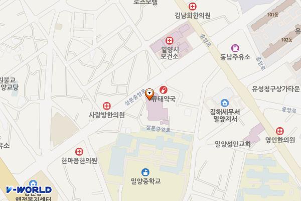 밀양윤병원 위치 지도 — 경상남도 밀양시 삼문중앙로 32