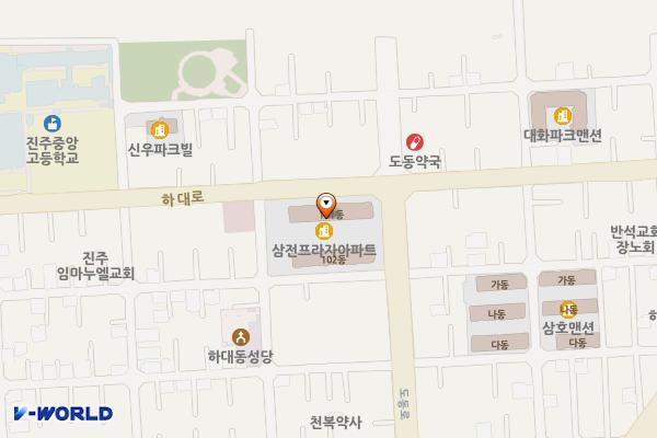 삼전프라자(진주) 위치 지도 — 경상남도 진주시 도동로 251