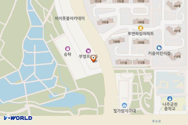 백산주차타워(나주) 위치 지도 — 전남광주통합특별시 나주시 그린로 321