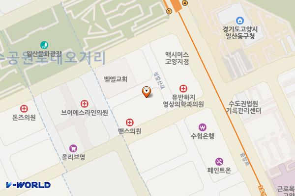 메리트 윈(고양) 위치 지도 — 경기도 고양시 일산동구 정발산로 43-7