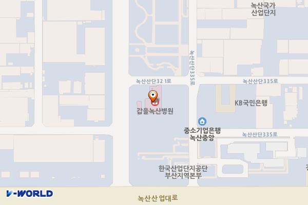 갑을녹산병원(부산) 위치 지도 — 부산광역시 강서구 녹산산단321로 24-8