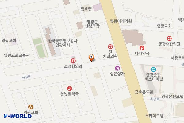대신지구 제1주차장(영광) 위치 지도 — 전남광주통합특별시 영광군 영광읍 신남로 163
