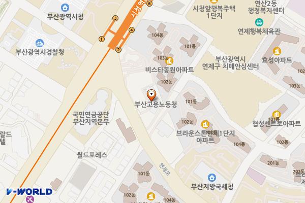 부산지방고용노동청 위치 지도 — 부산광역시 연제구 연제로 36