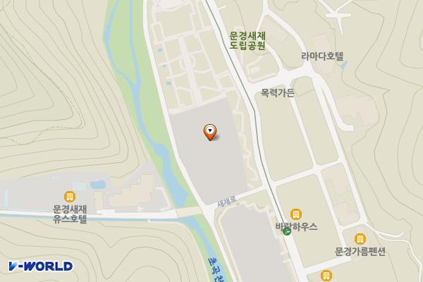 문경새재도립공원 제1주차장 위치 지도 — 경상북도 문경시 문경읍 새재로 933